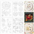 ORIGACH 4 Sheets Water Soluble Embroidery Patterns Stabilizers - Pre-Printed Bee & Flower Designs - Stick and Stitch Embroidery Paper Hand Sewing Stabilizers for Embroidery Beginners - color: Bee & Flower