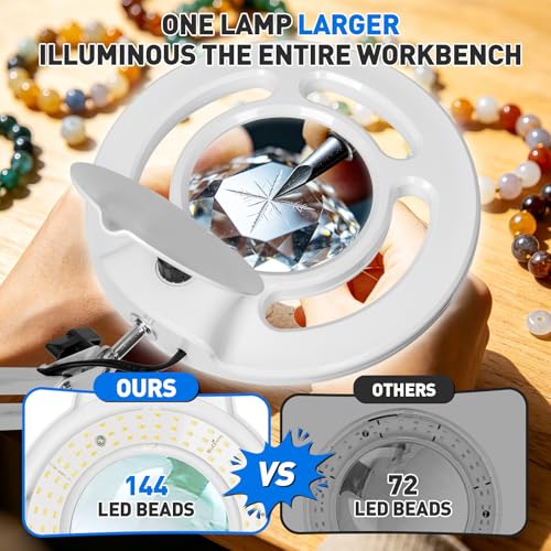 KIRKAS Magnifying Glass with Light, 2,200 Lumens Magnifying Lamp 12X - color: White