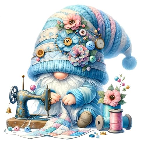 Lzyueyuan Gnomes Stamped Cross Stitch Kits for Adults Beginner, Sewing Cross Stitch Ornament Kits Counted Embroidery Needlepoint Kits Home Decor 13.8X13.8inch - color: Cross Stitch-1029-8