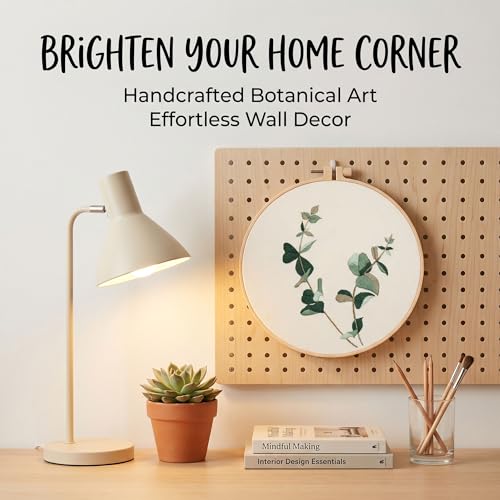 Harimau Adult Beginner Embroidery Starter Kit, Complete Set with 4 Patterns, 2 Hoops, Needles, Scissors, Instruction Guide & Stitching Video Tutorials - color: Floral8 pattern