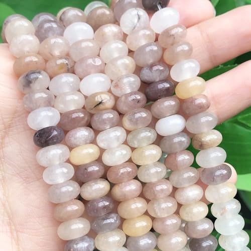 5x8mm 100Pcs Natural Pink Aventurine Rondelle Beads for Jewelry Making Loose Spacer Abacus Disk Beads Gemstone for Bracelets Necklace DIY Crafts - color: Pink Aventurine