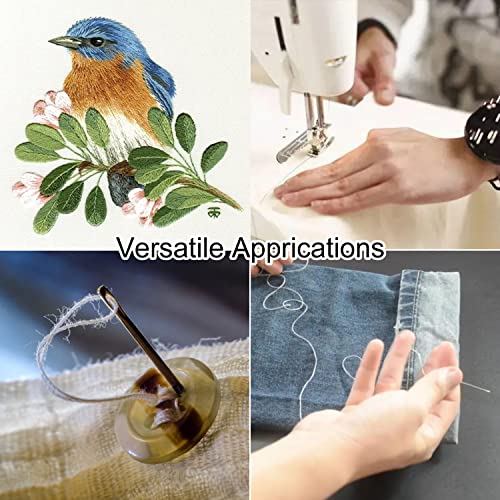 12 Color Set of Polyester All-Purpose Sewing Threads Prewound Bobbin Thread Plastic for Embroidery and Sewing Machine DIY Embroidery Thread Sewing Thread 382 Yards/350 m Each (12 Pieces)