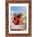 Vittanly 4x6 picture frame, Matted for 3.5x5 Photos, Dark Brown - color: Dark Brown, size: 4x6