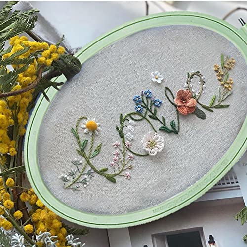 LAMXD 3 Pieces Embroidery Hoop Rectangle Oval Shape Embroidery Frame Cross Stitch Hoop Sewing Tool for Art Craft Handy Sewing (Multicolor),with Gold Eye Embroidery Needles… - style: 3 Sizes Oval