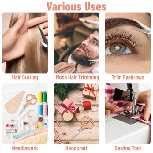 Rose Gold All Purpose Scissors with Sheath - Sewing & Embroidery Scissors for Home, Office & School - color: Rose Gold
