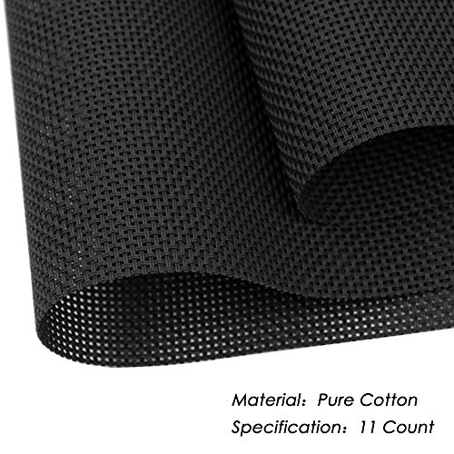 6 Pieces Classic Reserve Aida Cloth Cross Stitch Cloth, DaKuan 11 Count Cross Stitch Fabric, Black, 12 by 18-Inch - color: Black