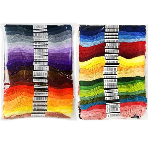 100-Color DMC Cotton Embroidery Thread Set - 8m Skeins with Center Numbered Labels for Perfect Color Matching - color: 100 Colors