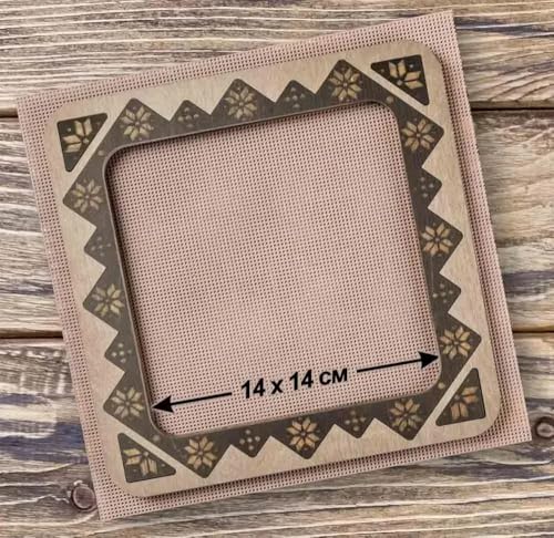 Magnetic Embroidery Hoop Big – 5.5"x5.5" Inner Size, Square Wooden Hoop for Plastic Canvas & Perforated Paper, Nordic Light Wood Finish | FLMP‑028 - color: Nordic