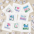 Chumia 8 Pack Embroidered Linen Mahjong Cocktail Napkins Fabric, 8 Style