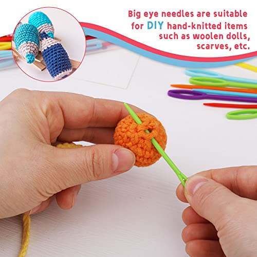 Lunarm Plastic Needles 50pcs Plastic Sewing Needles for Yarn 2 Sizes - size: 2.76 inches and 3.54 inches