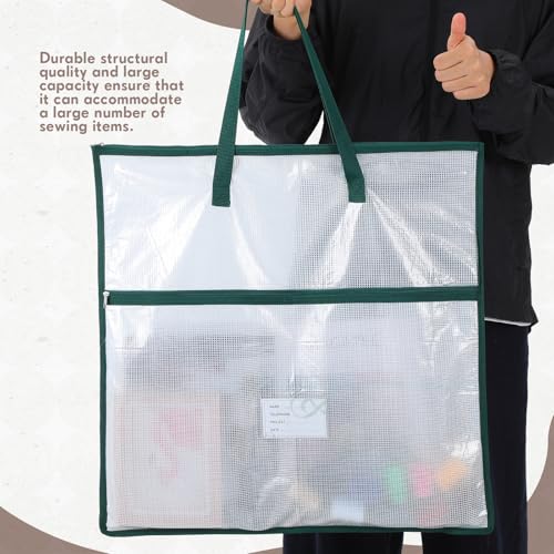 Feifeiya 2 Pack 21.7 Inch Sew Project Bag Needlepoint Project Bag Quilting Embroidery Craft Organizer Storage Bags with Handle and Pocket Zippered with Tools for Art Craft Knitting Quilting Stitching - size: 21.7 Inch