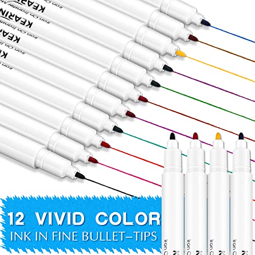 Crtiin 12 Pcs Iron on Transfer Pen Sublimation Markers for Heat Transfer