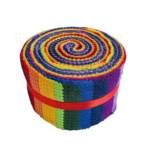 100% Cotton Jelly Roll Fabric Strips for Quilting and Sewing- Solid Colors - color: Five Solid Colors