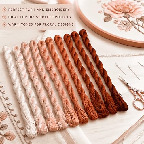 Natural 100% Silk Thread, Handmade Embroidery Thread Silk Floss 10 Colors 110m Each (93) - color: 93