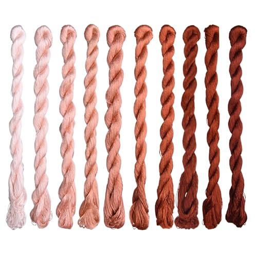 Natural 100% Silk Thread, Handmade Embroidery Thread Silk Floss 10 Colors 110m Each (93) - color: 93