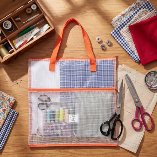 Cosblank 16x16inch Sew Project Bag Jumbo Needlepoint Project Bag, Orange - color: Orange