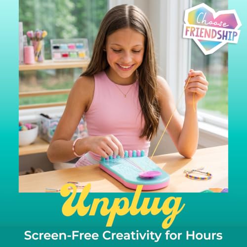 Choose Friendship Bracelet Making Kit – 20 Pre-Cut Threads, Portable Loom with Storage, Makes 8 Bracelets, Craft Gift for Kids Ages 8+, Yellow “Pineapple” - color: Pineapple