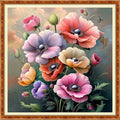 Funchey Counted Cross Stitch Kits for Adults Needlepoint Kits Unprinted Cross Stitching Embroidery Kit 11CT Cross Stitch Supplies-Magic Poppy Flower 18x18 inch - color: Artcolor14