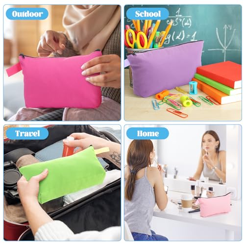 Saintrygo 30 Pcs Canvas Makeup Bags Bulk,9.8 X 5 X 2 Inch,Novel - color: Novel, size: 9.8 x 5 x 2 Inch