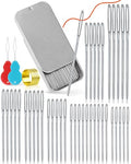 FIVEIZERO 80/40 PCS Large-Eye Blunt Needles,8 Sizes Stainless Steel Yarn Knitting Needles,Sewing Needles,Crafting Knitting Weaving Stringing Needleswith Threaders for Finishing Off Crochet Projects CJ - color: 40