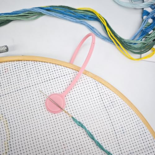 4 pcs Needle Minders Magnetic Cross Stitch Fabric Clips, Macron Color Magnetic Needle Minder, Perfect Cross-Stitch Embroidery and Needlework Accessories, Ideal Gift for Craft Enthusiasts