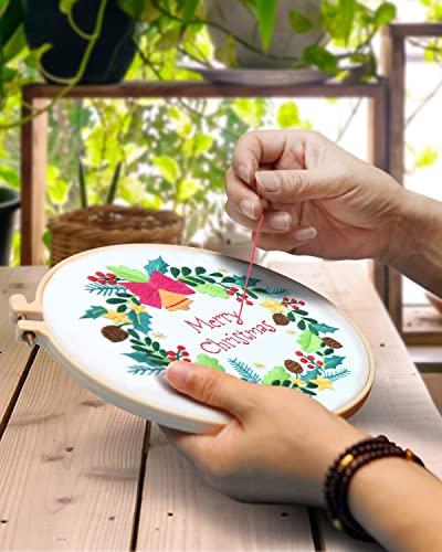 TINDTOP Christmas Embroidery Kit for Adult, Embroidery DIY Starter Kit - color: Christmas 3 KIts A