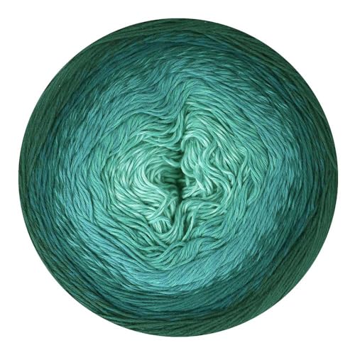 Scheepjes Cotton Whirl 1094yd (1 Cake) - 737 Teal Tempest Gradient Yarn - color: 737 Teal Tempest