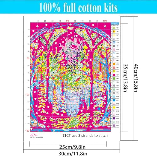 WUSARPLY Starry Night Stamped Cross Stitch Kits for Beginners Adults - color: J071