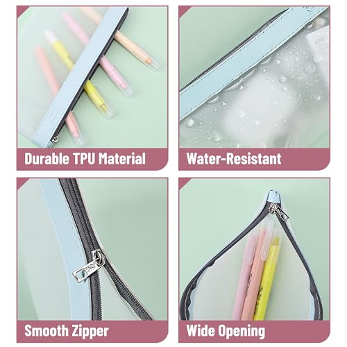Mr. Pen- 3 Pack Pencil Bags, Kids Pencil Pouch, Clear Makeup Bag - color: Soft Pastel, size: 3 Pack, Medium