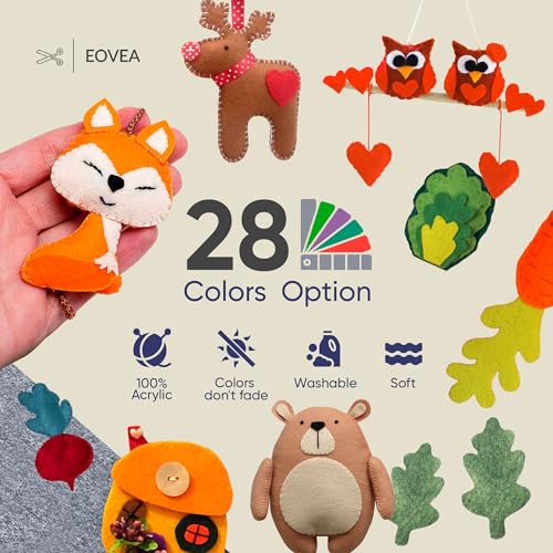 EOVEA | Acrylic Felt Fabric by The Yard | 72" Wide | 1.6mm Thick | Soft & Durable Non-Fraying Felt | for DIY Crafts, Sewing, Upholstery, Costumes & Padding(Charcoal, One Yard) - color: Charcoal, size: 1 Yard