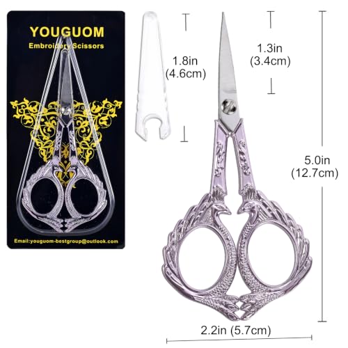 YOUGUOM Needlepoint Scissors, Small Embroidery Scissors with Cover - color: Purple