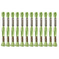 12 Skeins Embroidery Floss, Colorful Embroidery Floss 6 Strands Polyester Variegated Gradient Light Cross Stitch Thread for Sewing, Gradient Light Green - color: Gradient Light Green