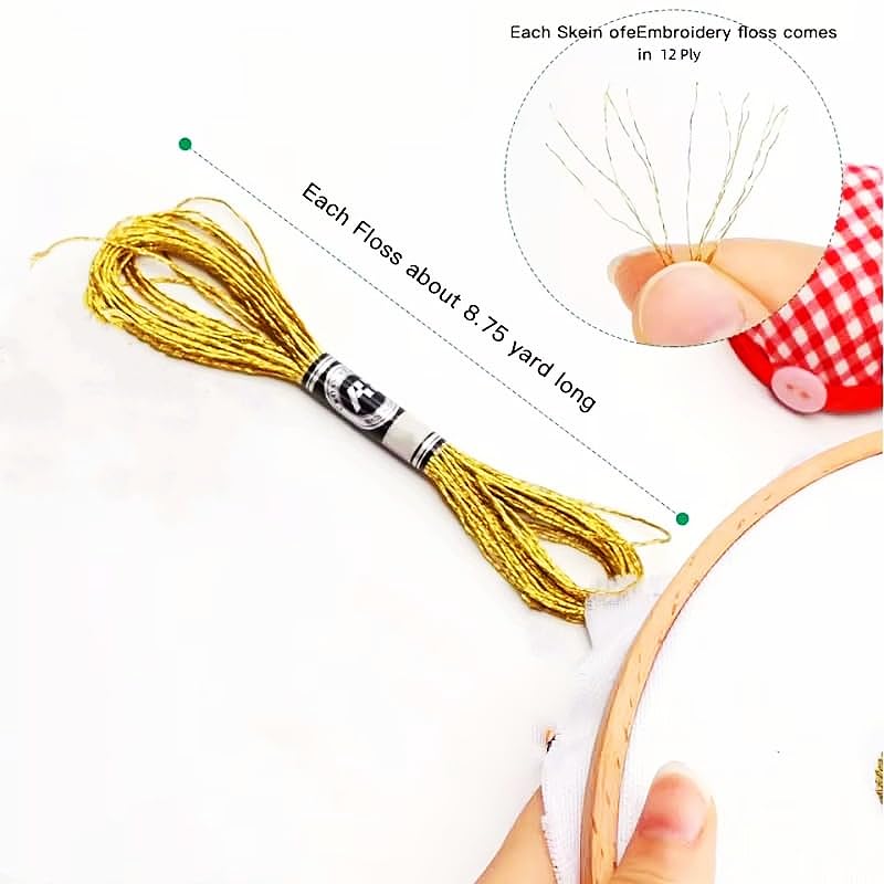 11 Pcs Metallic Embroidery Thread,11 Color Embroidery Floss for DIY - color: Multicolor
