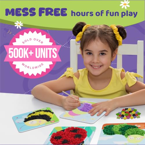 jackinthebox Poke Art Bugs Craft Kit for Kids, Girls, Toys, Gifts, Ages 4-8 - style: Bugs