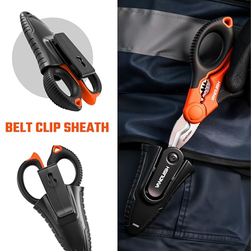 VANQUISH 6 1/4" Stainless Electrician Scissor with Crimper and Stripper
