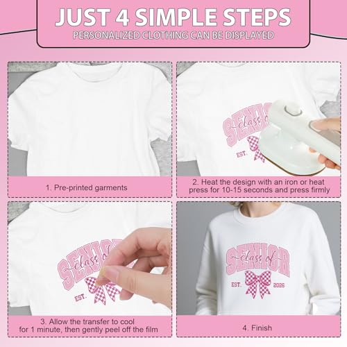 Rngmsi Dtf Transfers Ready to Press - 30 Pcs Happy Graduation 2026 Iron on Patches for T-Shirts, Iron on Stickers, Bow Heat Transfer Vinyl Decals for DIY Fabric Clothes Decor - style: Happy Graduation