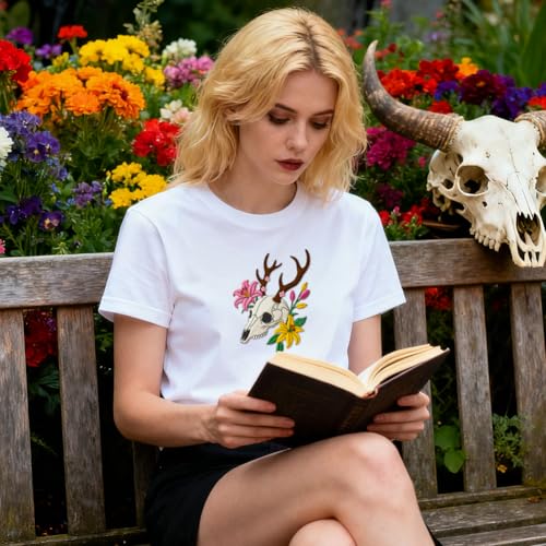 ORIGACH 4 Sheets Gothic Water Soluble Embroidery Patterns Stabilizers - Pre-Printed Skull, Rose, Dagger & Occult Pattern Designs Designs - Stick & Stitch Embroidery Paper for Hand Sewing Lovers - color: Gothic