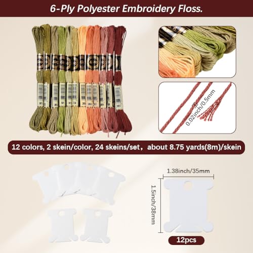 24 Skeins Variegated Colorful Embroidery Floss for Sewing Crafts - color: Colorful