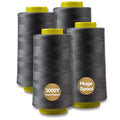 Dark Gray Serger Thread, All-Purpose Thread for Sewing, Polyester, 4 Cones of 3000 Yards Each Spool for Sewing Machine - color: 4 dark gray