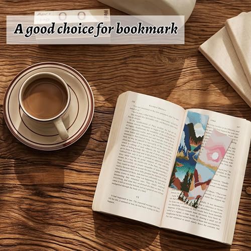 NEGEKFKX 6 Pcs Landscape Cross Stitch Bookmark Kit for Adult Beginners - color: Cross stitch bookmark-13