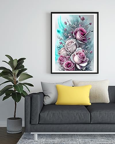 Moohue 14CT Stamped Cross Stitch Kits for Adults Beginners Flowers Counted Cross Stitch Kits for Adults Advanced (Flowers 1) - color: Flowers 1
