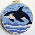 Punch Needle Kits Orcas Killer Whale and Sea 20x20cm-2
