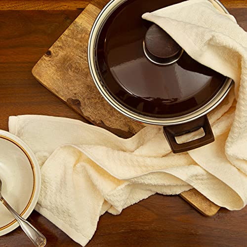 COTTON CRAFT Amazing Kitchen Towels - 8 Pack 100% Cotton Waffle Terry Towel - color: Ivory, size: 8 Pack