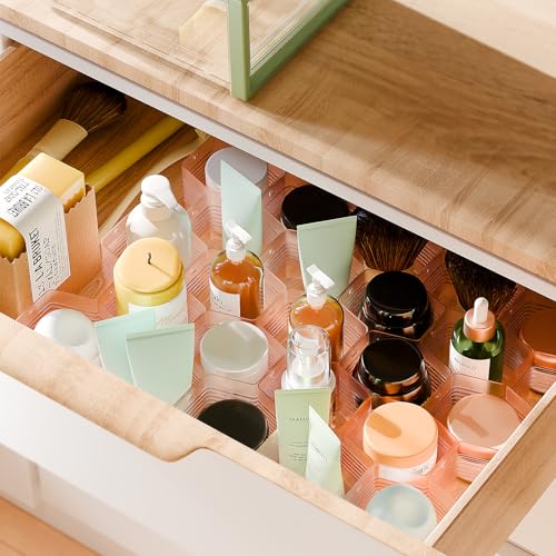 Honeycomb Separator Adjustable Drawer Organizer Divider for Underwear Belt-Scarf Socks Organizer (Pink(2pcs)) - color: Pink(2pcs)