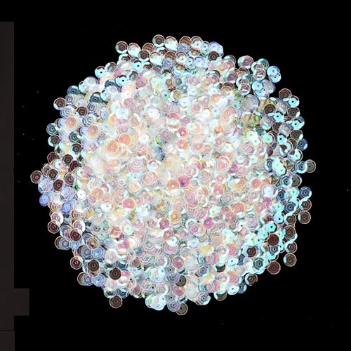 Mandala Crafts 6mm Cup Round AB Iridescent Sequins for Sewing Embroidery - color: AB Iridescent, size: 6mm Cup Sequins