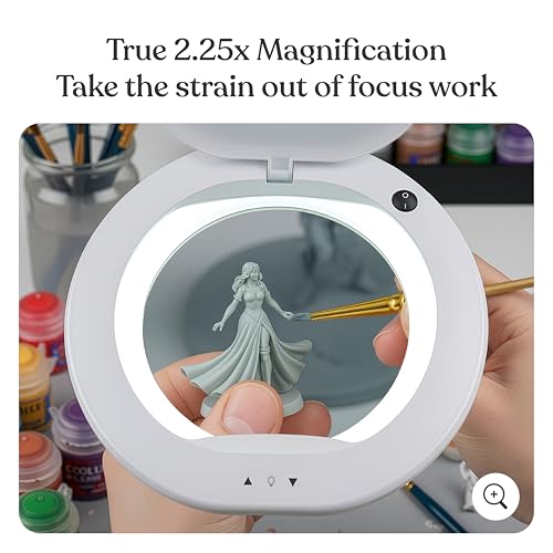 Brightech LightView Pro Magnifying Glass with Stand and Light – Magnifying Floor Lamp with 6-Wheels on a Sturdy Base for Facials – LED Work Light with XL Magnifier Glass for Crafts and Projects