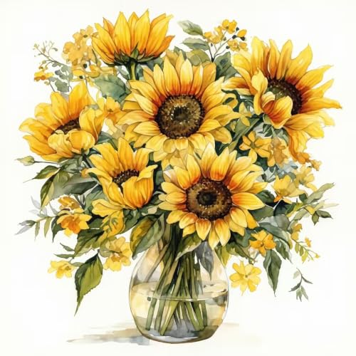 AuraDraw Sunflowe CROS Stitch Kits, 11CT Flower Embroidery Kit for Adult Beginners, Stamped Cross-Stitch Supplies Needlework Sunflower - color: JLSZX-0001
