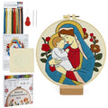 Christian Embroidery Kit for Beginners Adults, Virgin Mary Easy Cross Stitch Kit Jesus and The Holy Mother Mary Pattern Embroidery Starter Kits with Wooden Hoop Needles Threads and Instruction - color: Virgin Mary