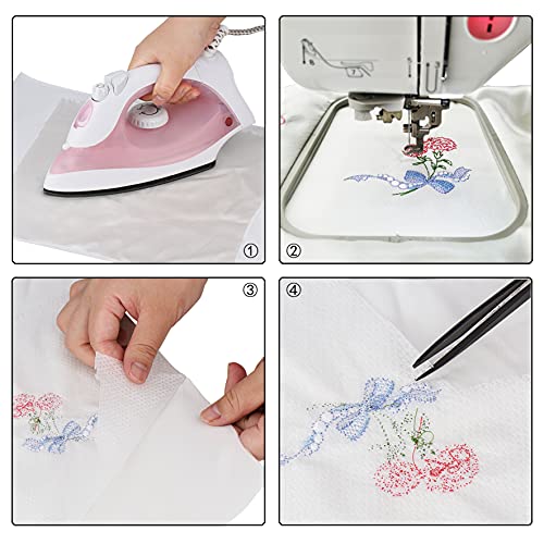 Simthread Iron on Fusible No Show Mesh Cut Away Stabilizer Backing - color: White