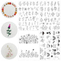 Water Soluble Embroidery Patterns, Stick and Stitch Paper for Sewing - style: Boho flower